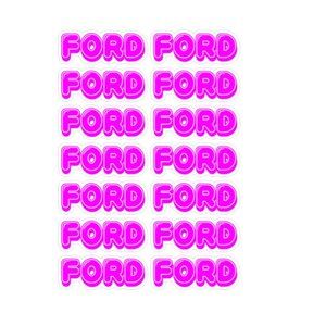 PINK FORD LOGO LAMINATED VINYL STICKERS #151